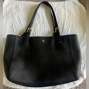 Tory Burch Black Tote with Gold Accents